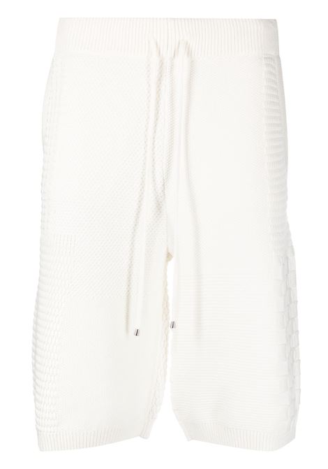 White waffle-knit bermuda shorts - men DRÔLE DE MONSIEUR | BBS121CO057CM