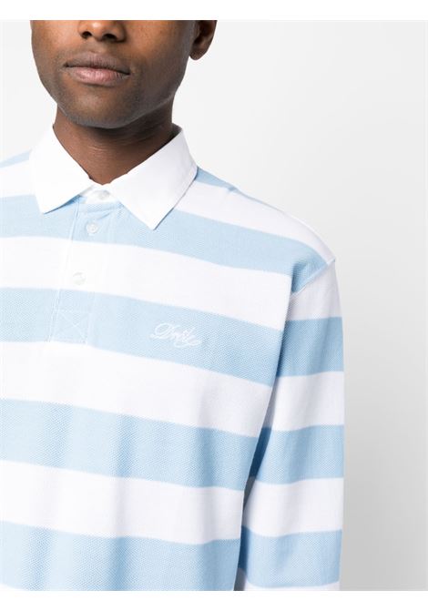 White and light blue stripe-pattern polo shirt - men DRÔLE DE MONSIEUR | BPL110CO054LBE