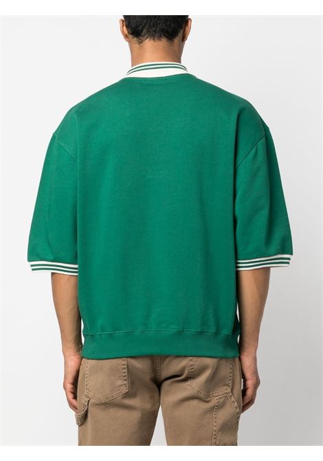 Green logo-embroidered polo shirt - men DRÔLE DE MONSIEUR | BPL111CO001FGN