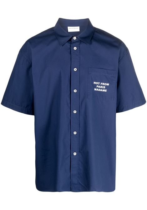 Blue short-sleeve shirt - men DRÔLE DE MONSIEUR | BSH128CO059NY