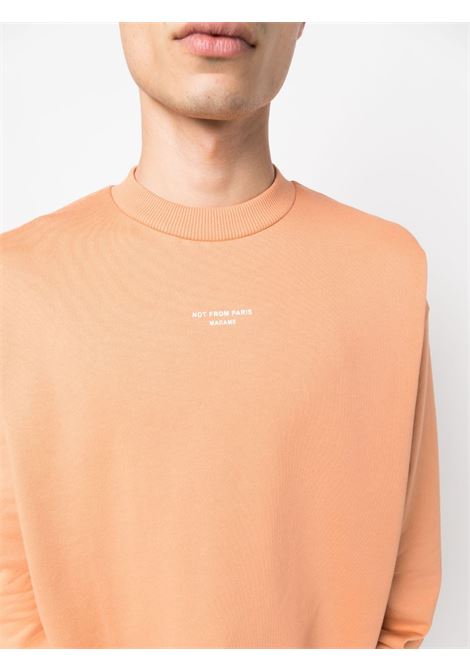 Orange logo-print detail sweatshirt - men DRÔLE DE MONSIEUR | BSW101CO001PC