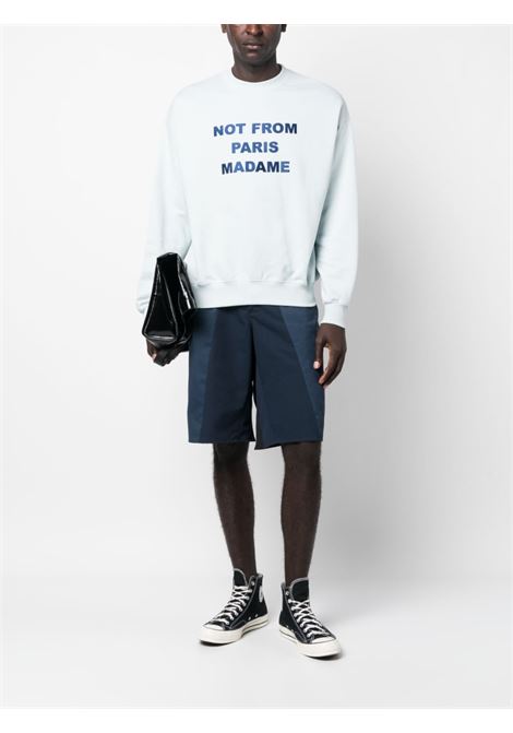 Light blue slogan-print sweatshirt - men DRÔLE DE MONSIEUR | BSW102CO001LBE