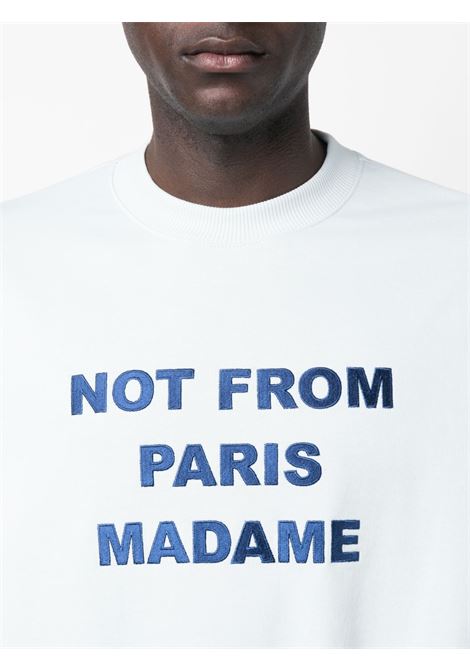 Light blue slogan-print sweatshirt - men DRÔLE DE MONSIEUR | BSW102CO001LBE