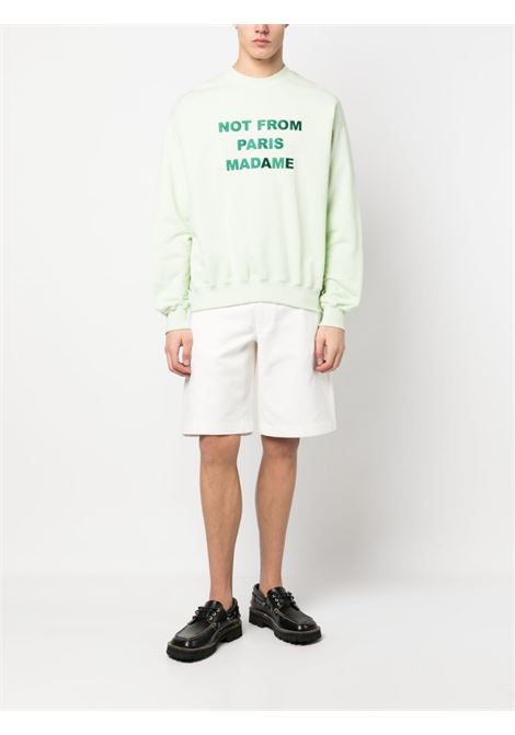 Light green slogan-print crew neck sweatshirt - men DRÔLE DE MONSIEUR | BSW102CO001LGN