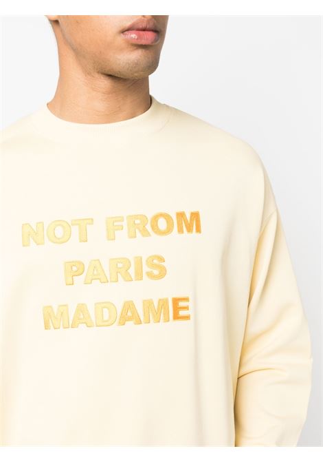 Yellow text-print sweatshirt - men DRÔLE DE MONSIEUR | BSW102CO001LYL