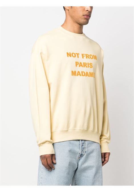 Yellow text-print sweatshirt - men DRÔLE DE MONSIEUR | BSW102CO001LYL