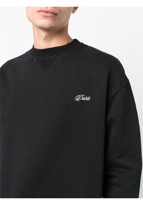 Black crew neck solid-colour sweatshirt - men DRÔLE DE MONSIEUR | BSW123CO053BL