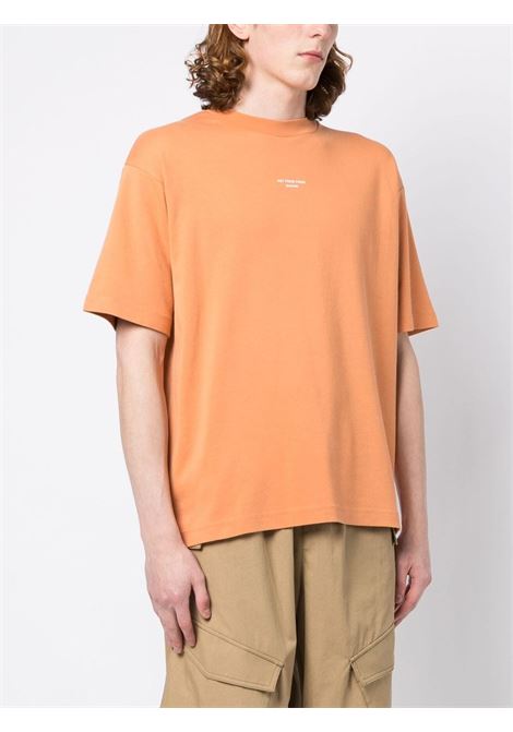 Orange logo-print short-sleeve T-shirt - men DRÔLE DE MONSIEUR | BTS100CO002PC