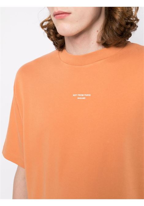 Orange logo-print short-sleeve T-shirt - men DRÔLE DE MONSIEUR | BTS100CO002PC