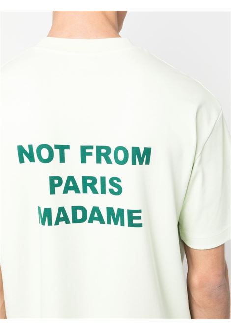 Light green slogan-print crew neck T-shirt - men DRÔLE DE MONSIEUR | BTS101CO002LGN