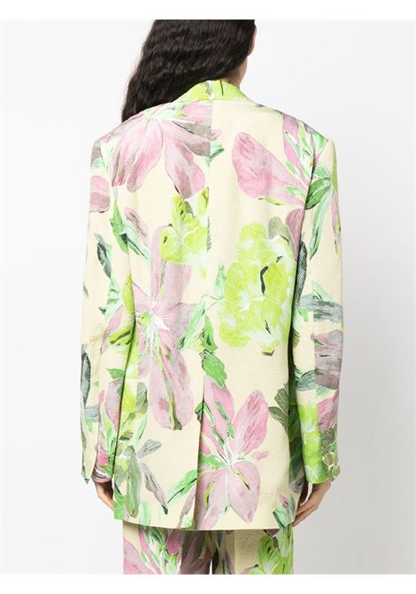 Blazer monopetto con  stampa floreale in verde - donna DRIES VAN NOTEN | 2310104036159601