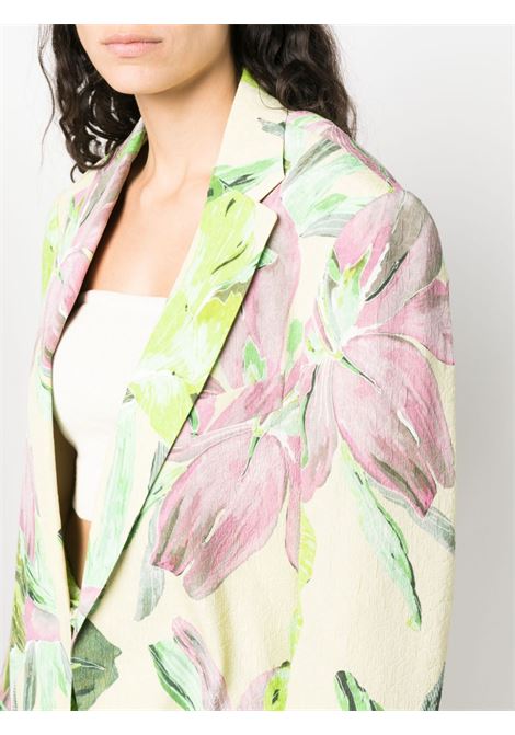Green floral-print single-breasted blazer - women DRIES VAN NOTEN | 2310104036159601