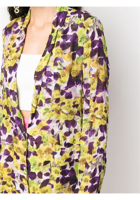 Yellow floral simgle-breasted coat - women DRIES VAN NOTEN | 2310104096014202