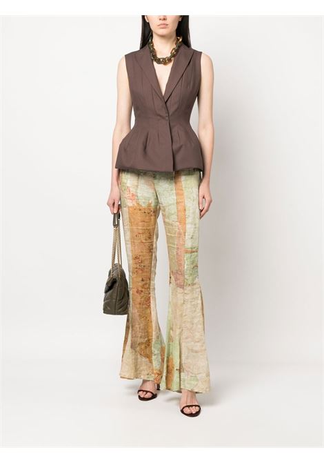 Brown peplum cotton waistcoat - women DRIES VAN NOTEN | 2310104226064703