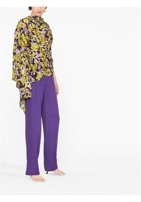 Multicolour floral-print ruched asymmetric top - women DRIES VAN NOTEN | 2310107536014202
