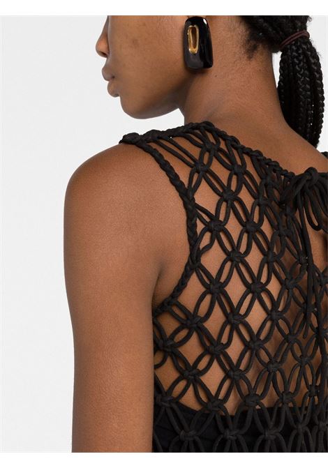 Black tassel-detail sleeveless top - women DRIES VAN NOTEN | 2310107676467900