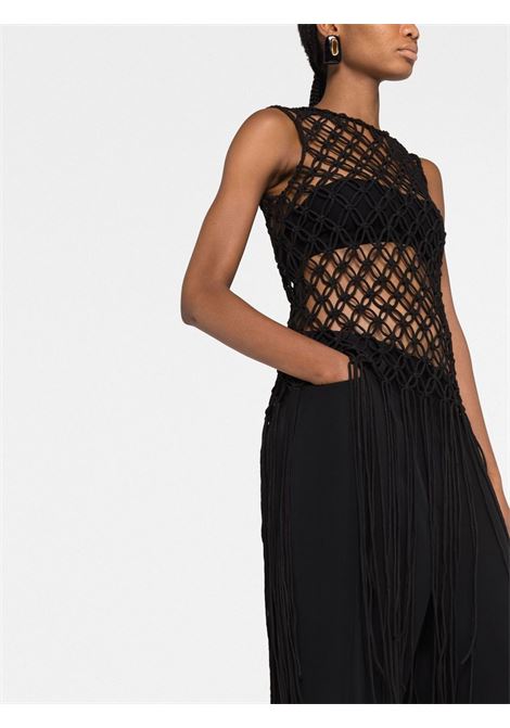 Black tassel-detail sleeveless top - women DRIES VAN NOTEN | 2310107676467900