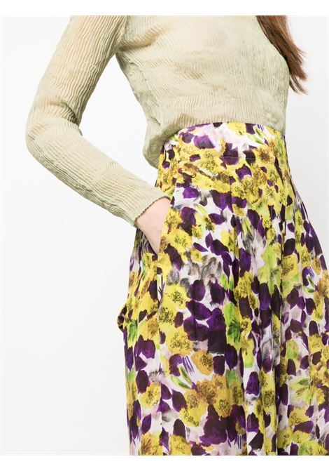 Pantaloni con elasticizzazione in vita stampa floreale in multicolore - donna DRIES VAN NOTEN | 2310109006014202