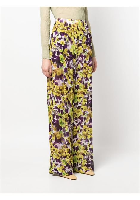 Pantaloni con elasticizzazione in vita stampa floreale in multicolore - donna DRIES VAN NOTEN | 2310109006014202
