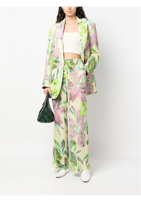 Green floral-print drawstring trousers - women DRIES VAN NOTEN | 2310109176270601