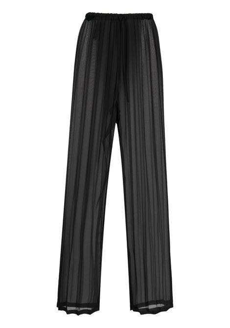 Pantaloni trasparenti con pieghe in nero - donna DRIES VAN NOTEN | 2310109356265900