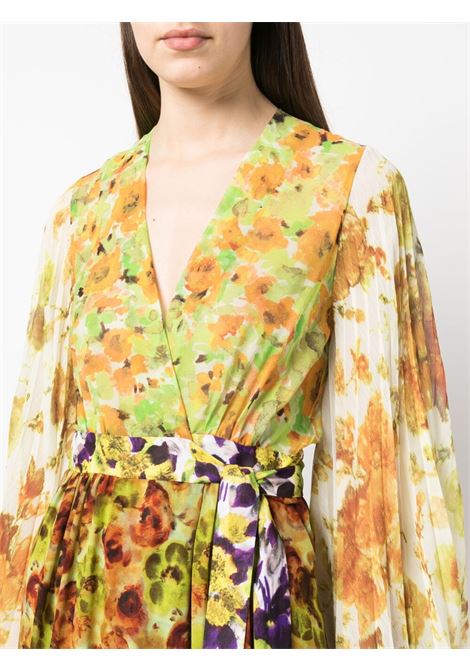 Multicolored mix-print midi dress - women DRIES VAN NOTEN | 2310110496139202
