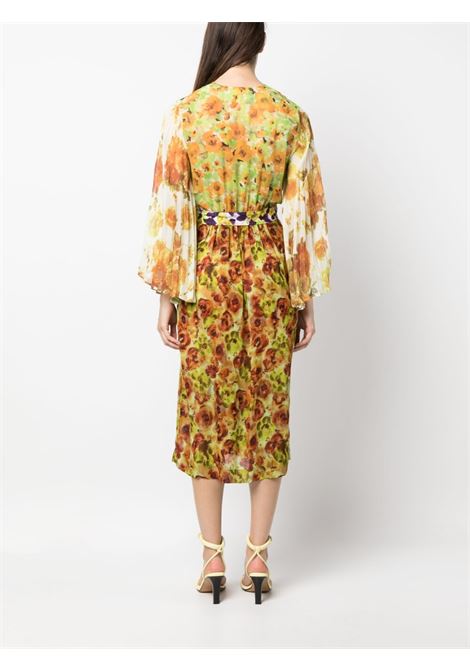 Multicolored mix-print midi dress - women DRIES VAN NOTEN | 2310110496139202