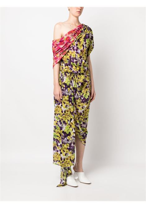 Multicolored mix-print midi dress - women DRIES VAN NOTEN | 2310110646014202