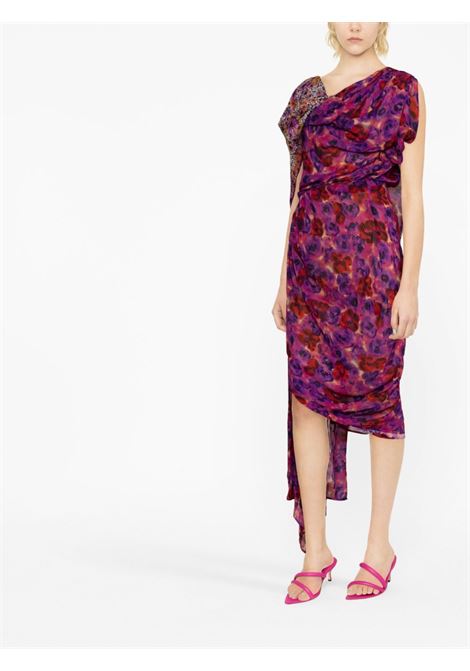 Multicolored mix-print midi dress - women DRIES VAN NOTEN | 2310110646139304