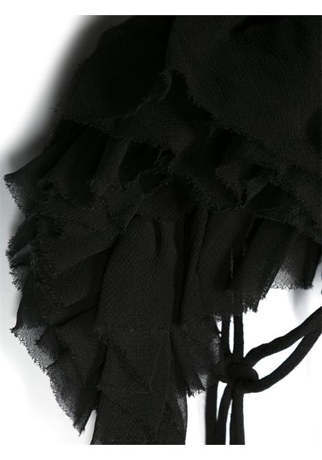 Black Ruffled Corded scarf - unisex DRIES VAN NOTEN | 2310113066485900