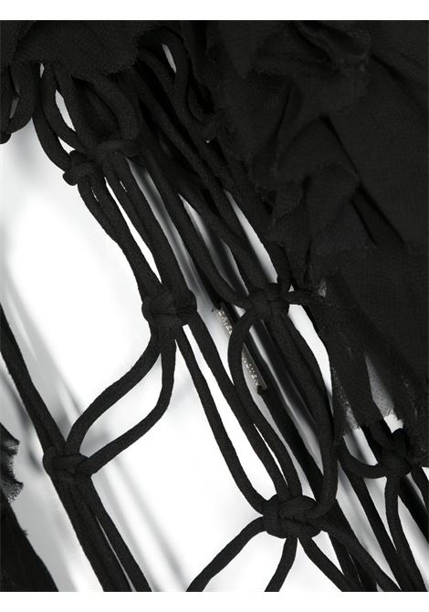 Black Ruffled Corded scarf - unisex DRIES VAN NOTEN | 2310113066485900