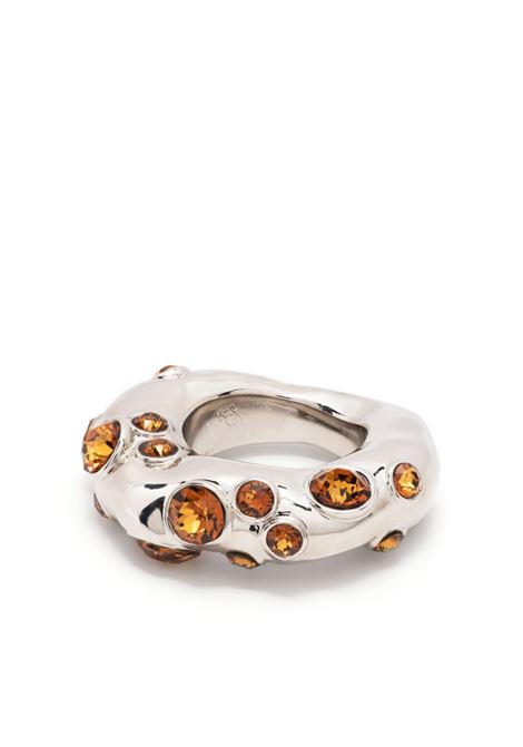 Silver crystal-embellished asymmetric ring - women DRIES VAN NOTEN | 231018802062952