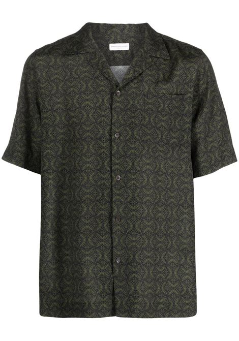 Green graphic-print short-sleeve shirt - men DRIES VAN NOTEN | 2310207176093605