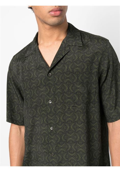 Green graphic-print short-sleeve shirt - men DRIES VAN NOTEN | 2310207176093605