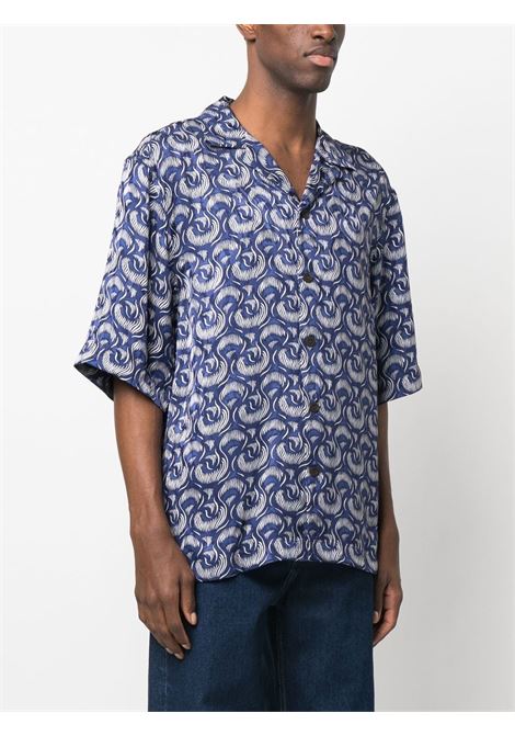 Blue loose-fit printed shirt - men DRIES VAN NOTEN | 2310207186033504