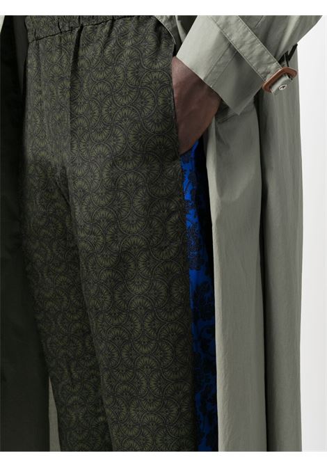 Green pasiley print side stripe trousers - men DRIES VAN NOTEN | 2310209266093605