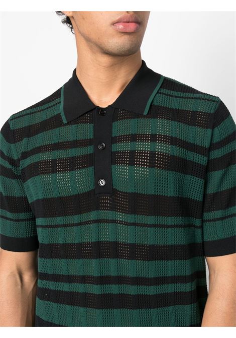 Black and green striped polo shirt - men DRIES VAN NOTEN | 2310212216700900