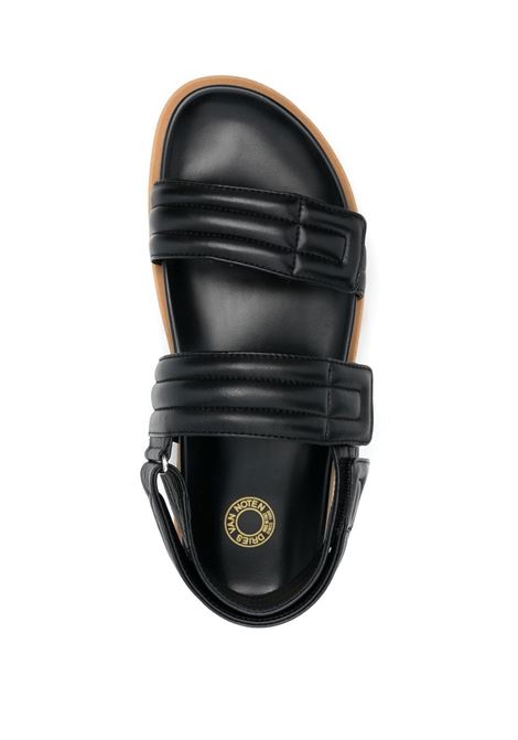 Black ribbed touch-strap sandals - men DRIES VAN NOTEN | MS231112900