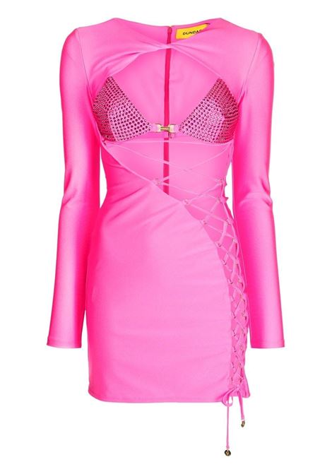 Pink lace-up mini dress - women DUNDAS | DR0104EC0044