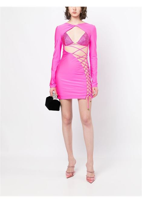 Pink lace-up mini dress - women DUNDAS | DR0104EC0044