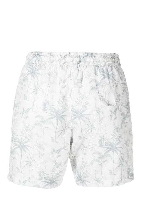 Ecru and beige floral-print swim shorts - men ELEVENTY | G75BEAE04NYL0G00706