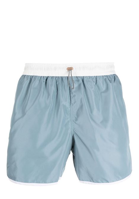 Blue and white drawstring-fastening waist swim shorts - men ELEVENTY | G75BEAG01NYL0G00208