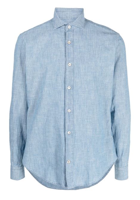Blue long-sleeve denim shirt - men ELEVENTY | G75CAMA05TES0G14508