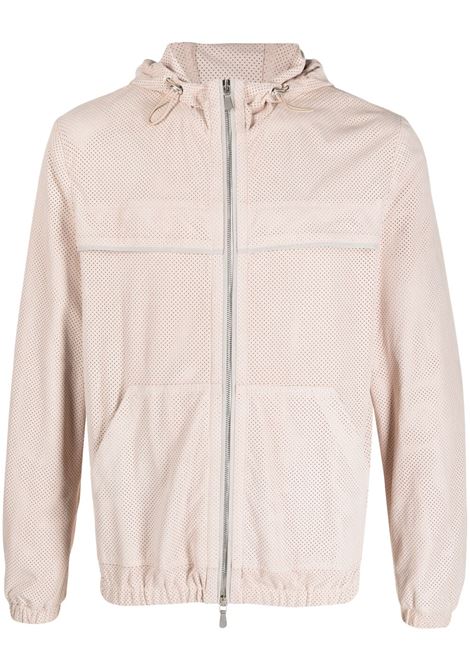 Pink mesh-design zip-up hooded jacket - men ELEVENTY | G75GBTG15PEL0G01526