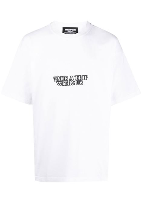 T-shirt con stampa Take A Trip in bianco - uomo ENTERPRISE JAPAN | BB3501TX19001111