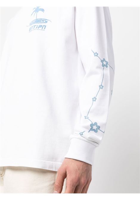 T-shirt a maniche lunghe con stampa in bianco e blu - uomo ENTERPRISE JAPAN | BB3505TX19001111