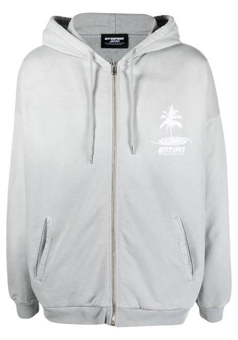 Grey logo-print zipped sweatshirt - men ENTERPRISE JAPAN | BB3507TX19001072