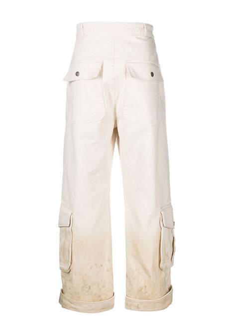 White distressed-effect cargo trousers - men ENTERPRISE JAPAN | BB3515TX190S1400
