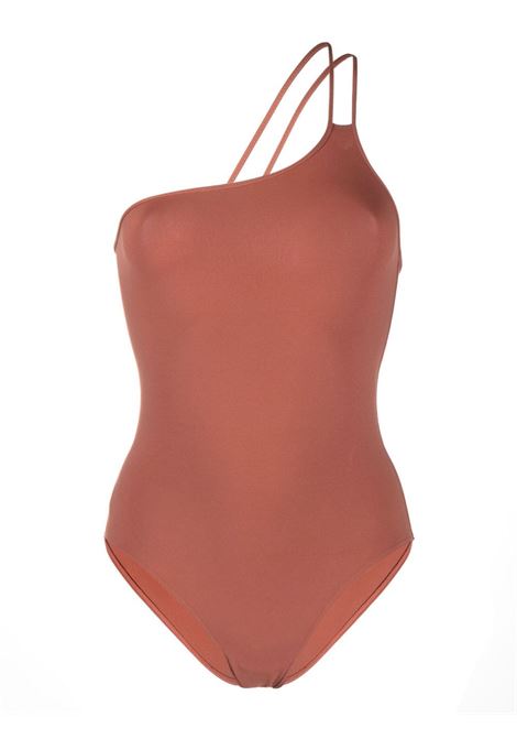 Brown Gurana one-shoulder asymmetric swimsuit - women ERES | 0123280120623E