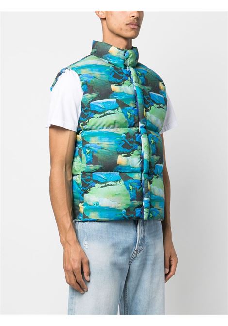 Multicolored printed quilted puffer gilet - men ERL | ERL06J0061